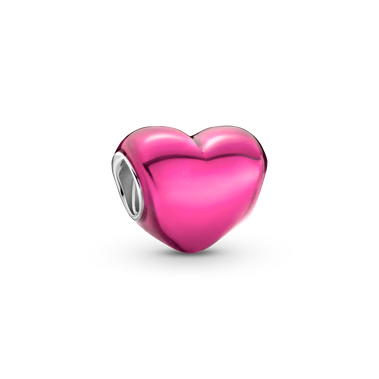 Charms Metaliczne różowe serce