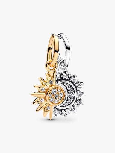 Rozdzielany charms-zawieszka Słońce i Księżyc