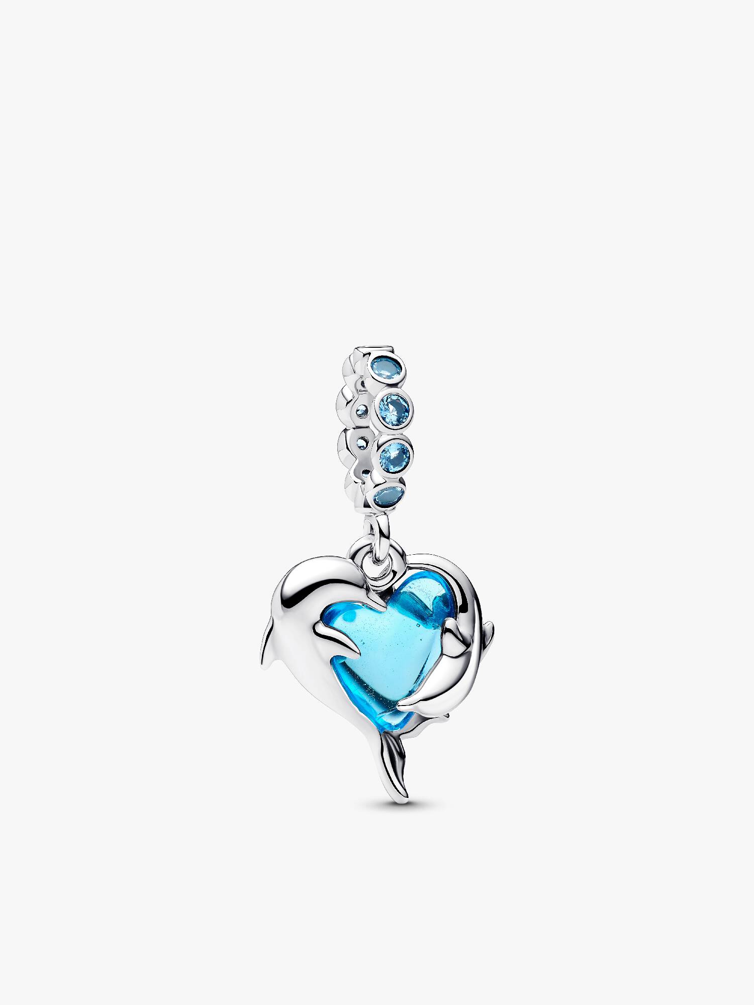 Charms-zawieszka z błękitnym szkłem Murano Delfiny