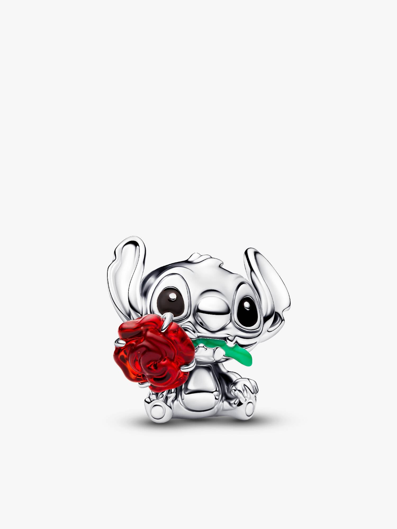 Charms ze szkła Murano Disney Stitch i róża
