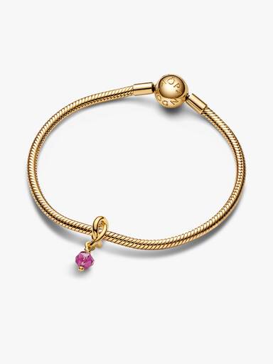Fasetowany charms-zawieszka Różowy symbol wieczności
