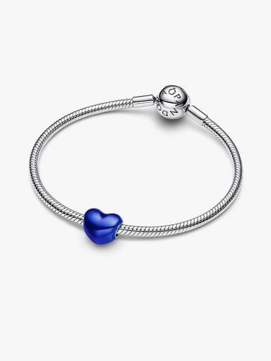 Charms Niebieskie metaliczne serce