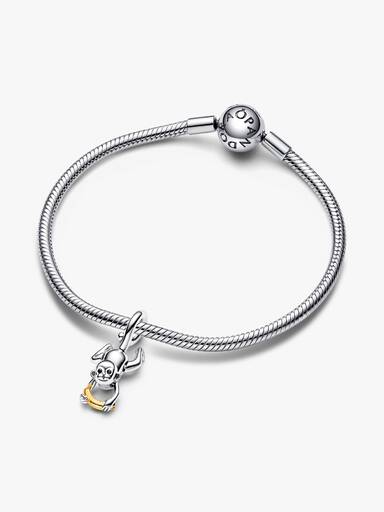 Dwutonowy charms-zawieszka Ruchoma małpka