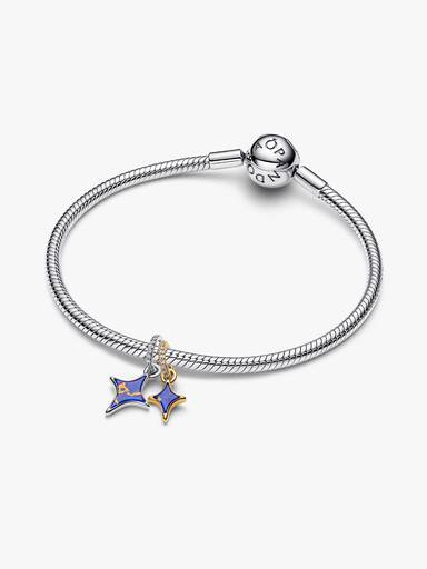 Podwójny charms-zawieszka z rozdzielanymi gwiazdami