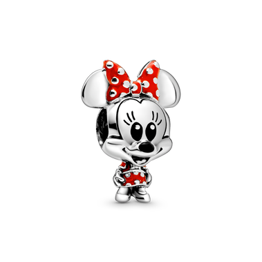 Disney Charms Myszka Minnie z sukienką i kokardą w grochy