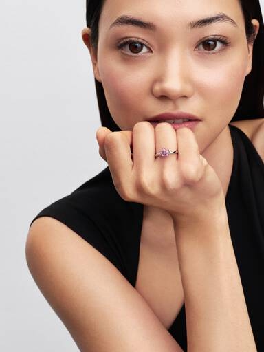 Pierścionek Disney Mulan Kwiat wiśni, Platerowane platyną