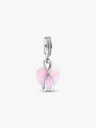 Opalizujący charms-zawieszka Serce mamy