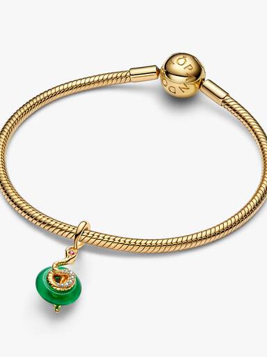 Charms-zawieszka z zielonego szkła Murano Wąż