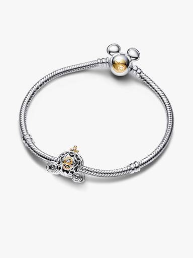 Disney 100 Charms Zaczarowana karoca Kopciuszka z 0.015 karatowym diamentem wyhodowanym w laboratorium