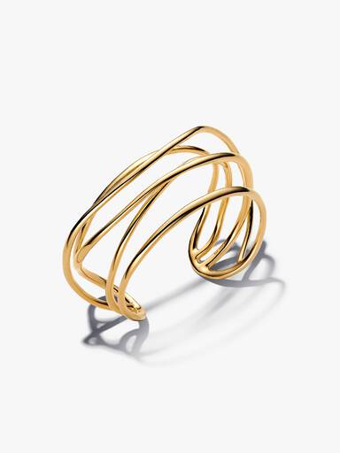 Otwarta ażurowa bransoletka bangle o organicznym kształcie