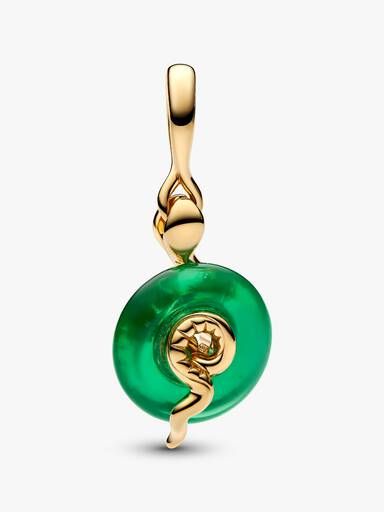 Charms-zawieszka z zielonego szkła Murano Wąż