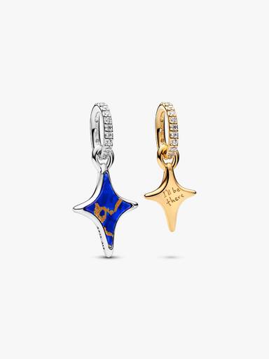Podwójny charms-zawieszka z rozdzielanymi gwiazdami