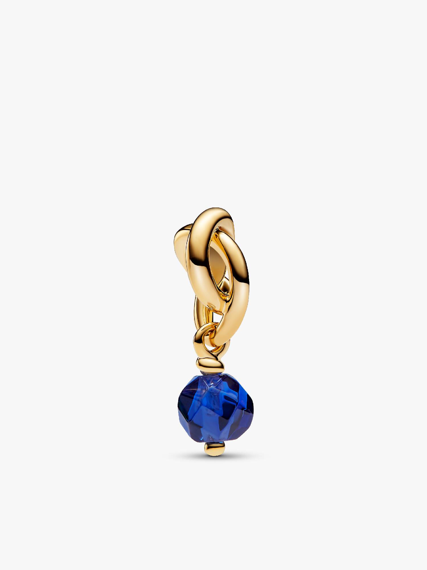 Fasetowany charms-zawieszka Ciemnoniebieski symbol wieczności