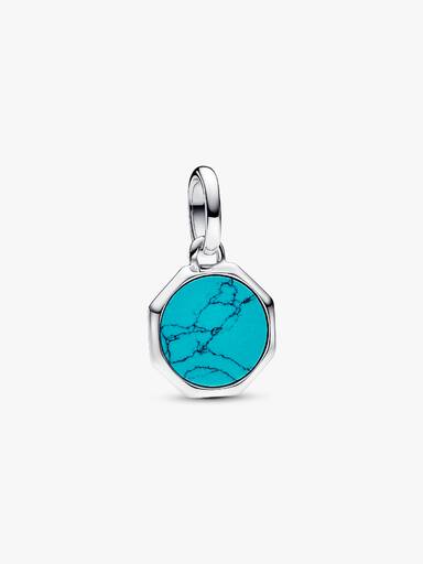 Mały turkusowy charms-medalion do grawerowania