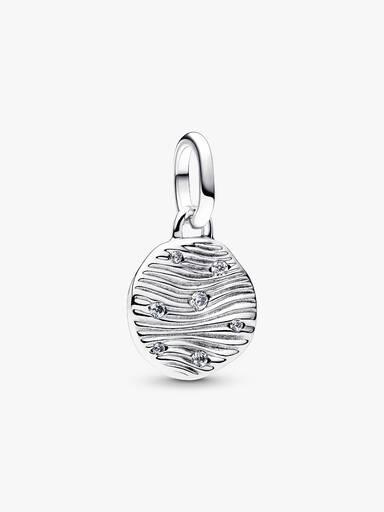 Mały niebieski charms-medalion do grawerowania