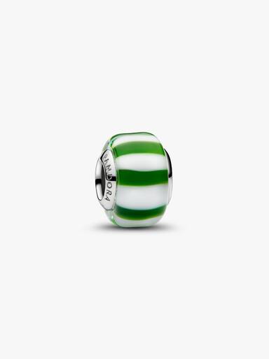 Charms Zielono-białe Murano, Platerowane platyną