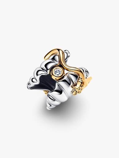 Dwutonowy charms Księżniczki Disneya Muszla Arielki z diamentem wyhodowanym w laboratorium