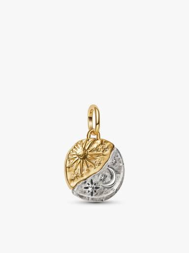 Pozłacany zestaw z bransoletką i zawieszkami Talisman Słońce, Księżyc i Lew
