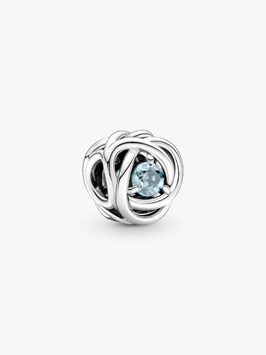 Marzec Charms Urodzinowy Błękitny symbol wieczności