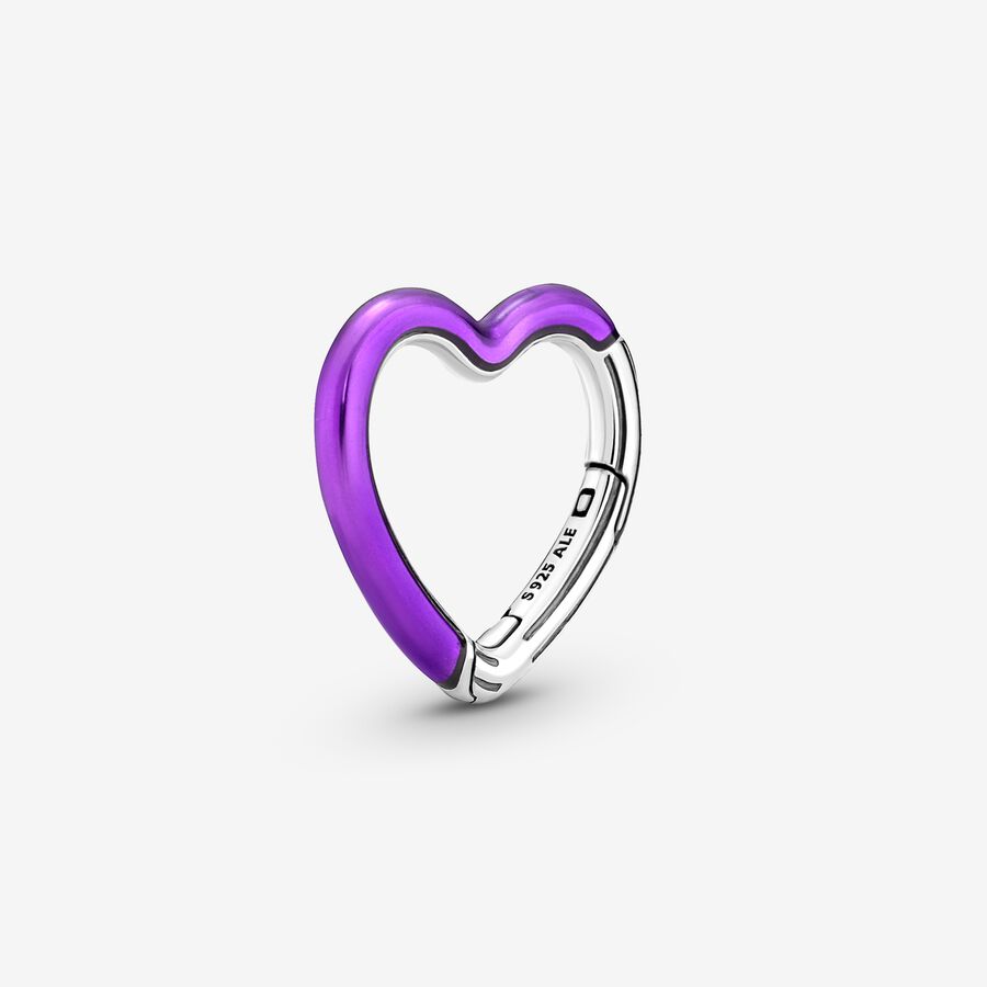 Ozdobny łącznik Pandora ME w kształcie jasnofioletowego serca image number 0