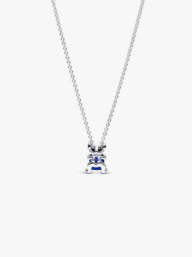 Krótki naszyjnik Disney Stitch z niebieskim kamieniem