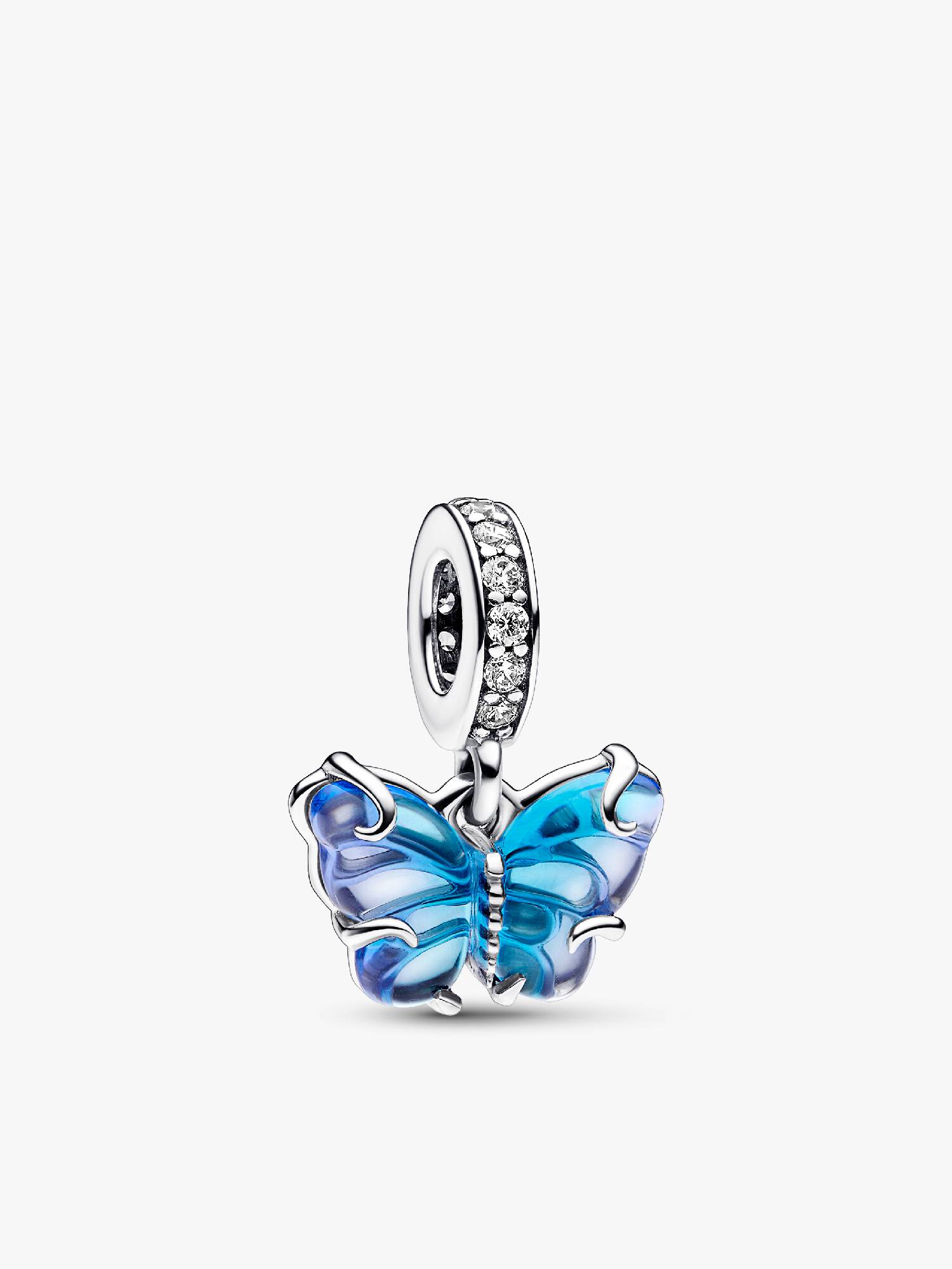 Charms-zawieszka Motyl z niebieskiego szkła Murano