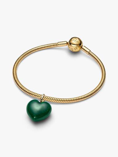 Charms-zawieszka Zielone puszyste serce