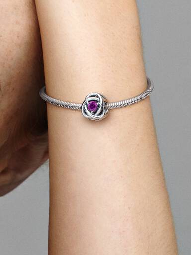 Luty Charms Urodzinowy Fioletowy symbol wieczności