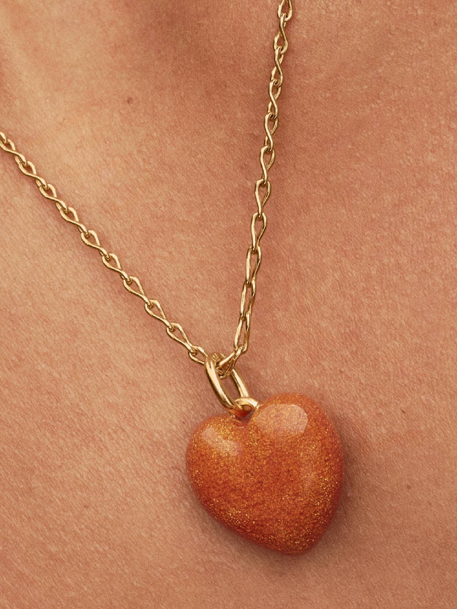 Charms-zawieszka Pomarańczowe puszyste serce