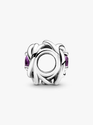 Luty Charms Urodzinowy Fioletowy symbol wieczności