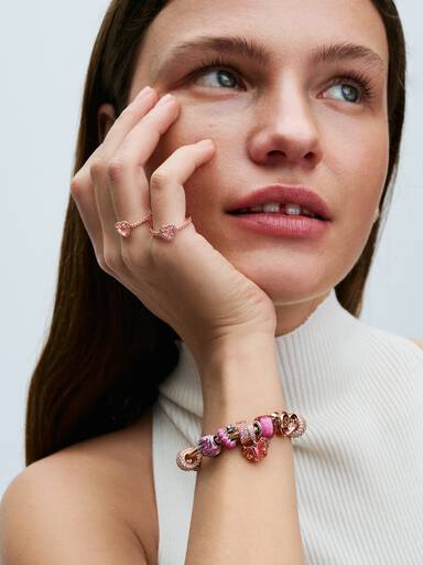 Charms-zawieszka Motyl z różowego i żółtego szkła Murano