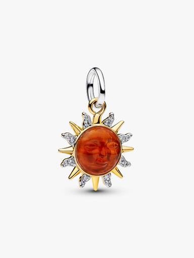 Dwutonowy charms-zawieszka Wirujące słońce