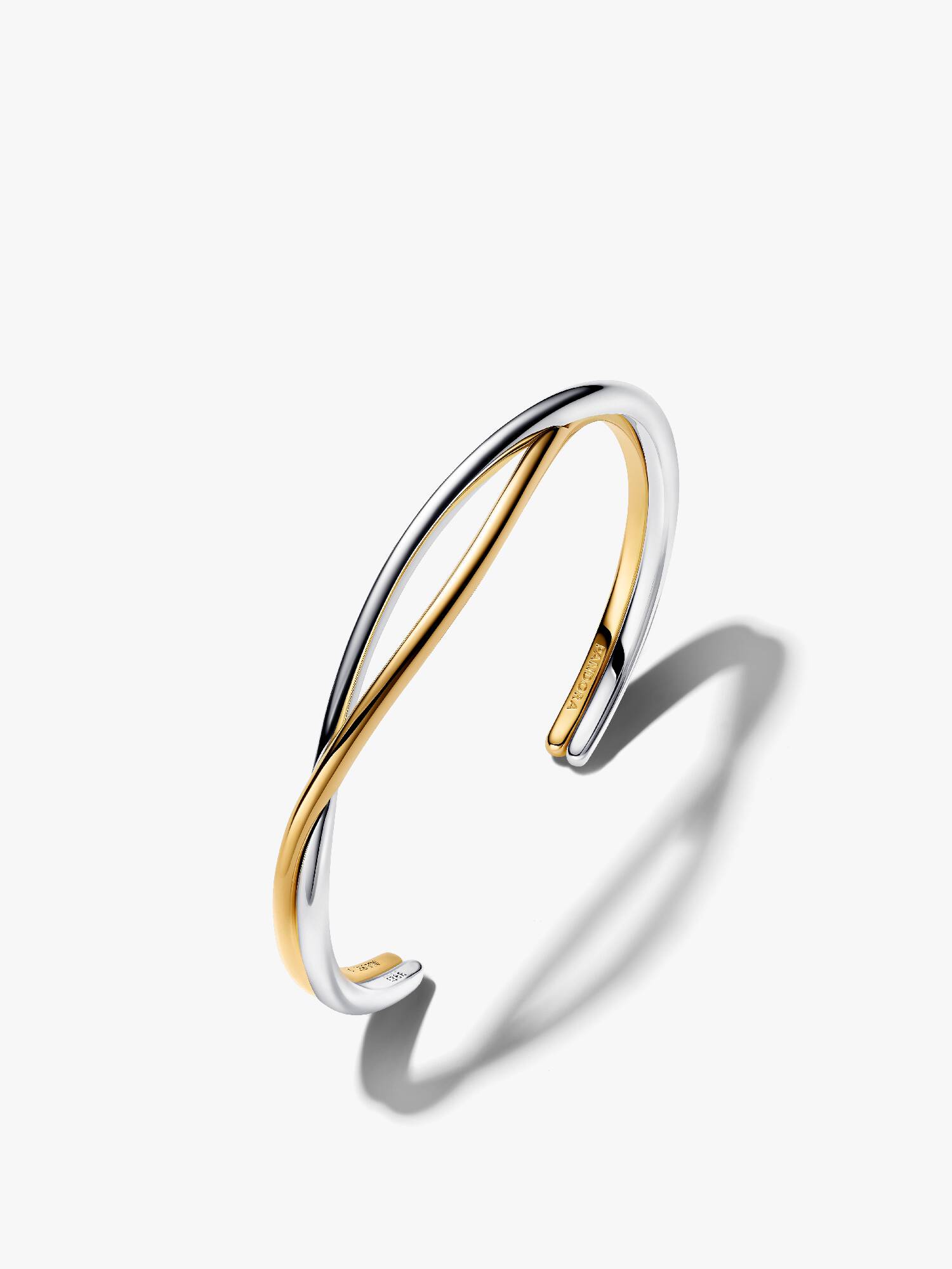 Dwutonowa otwarta bransoletka bangle