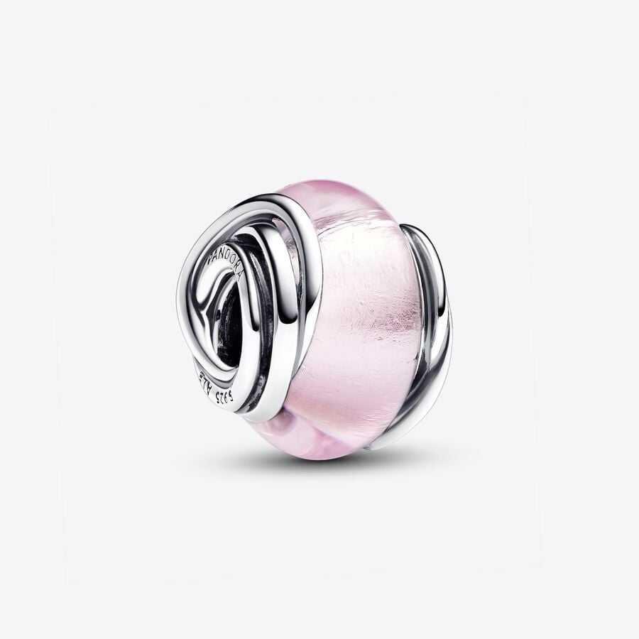 Charms ze srebra i różowego szkła Murano image number 0
