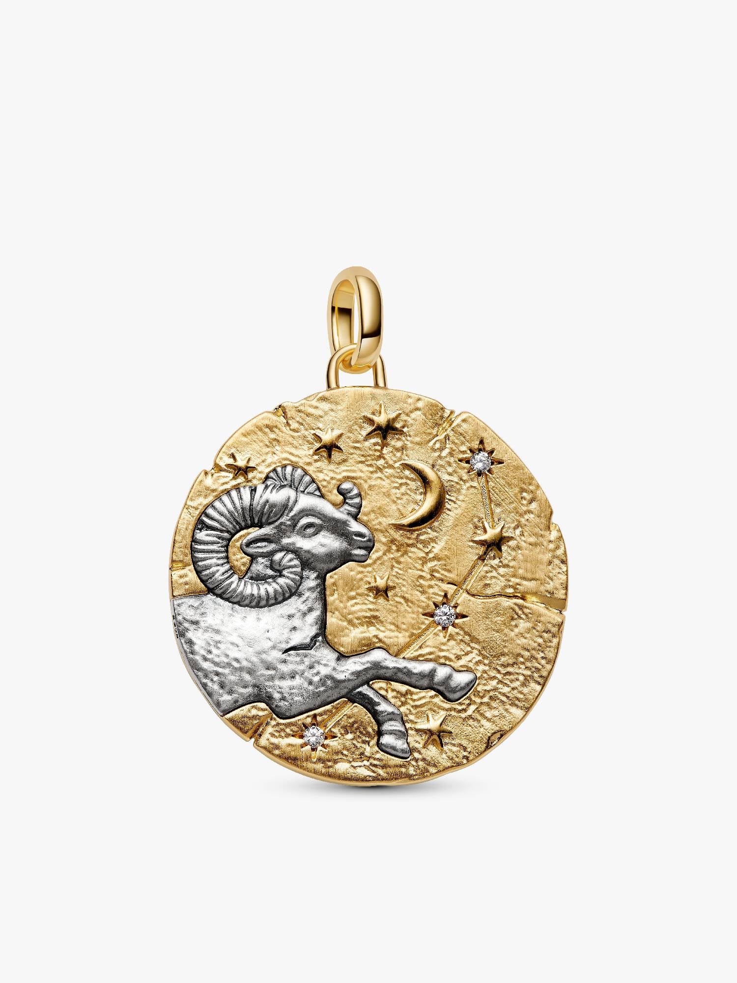 Duży charms-medalion ze znakiem zodiaku Baran