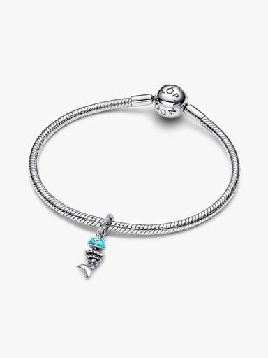 Charms-zawieszka Turkusowy szkielet ryby