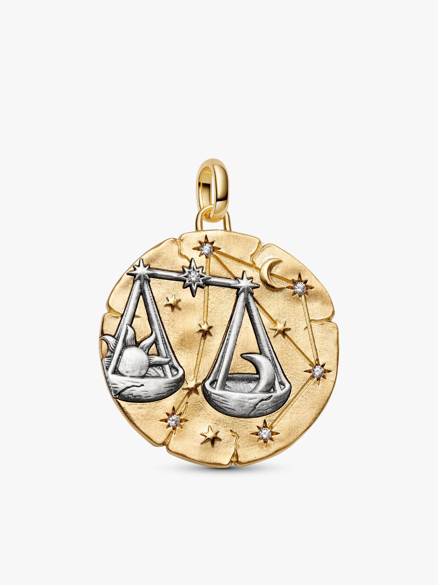 Duży charms-medalion ze znakiem zodiaku Waga