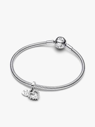 Podwójny charms-zawieszka Lśniące serce