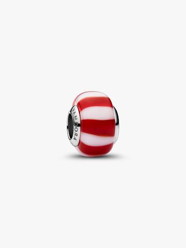 Charms Czerwono-białe Murano, Platerowane platyną