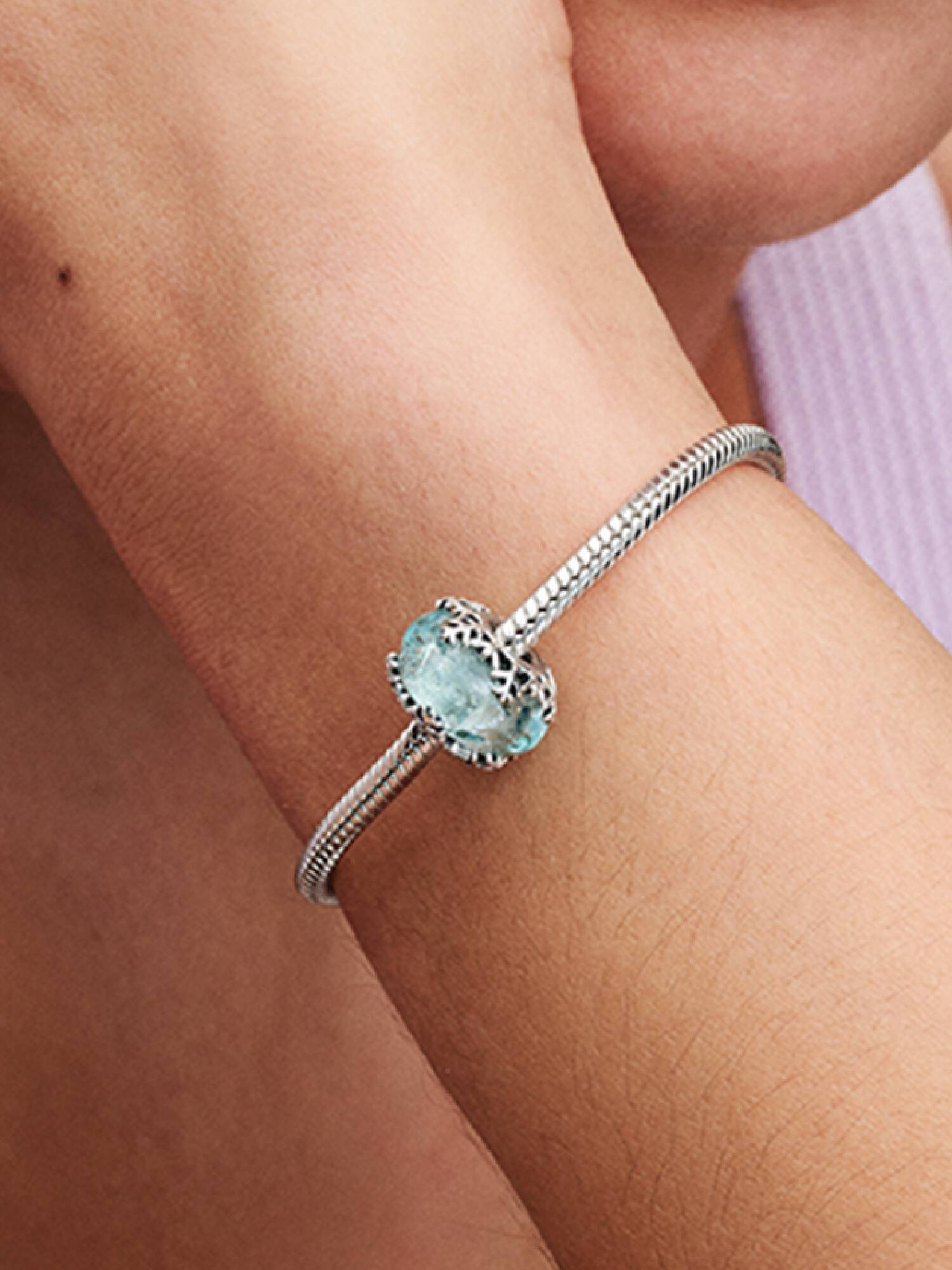 Charms Murano Błękitny płatek śniegu