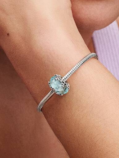 Charms Murano Błękitny płatek śniegu