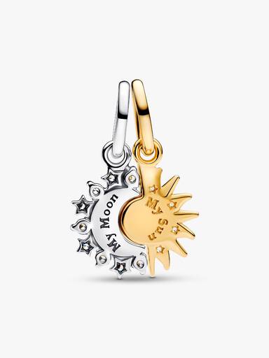 Rozdzielany charms-zawieszka Słońce i Księżyc