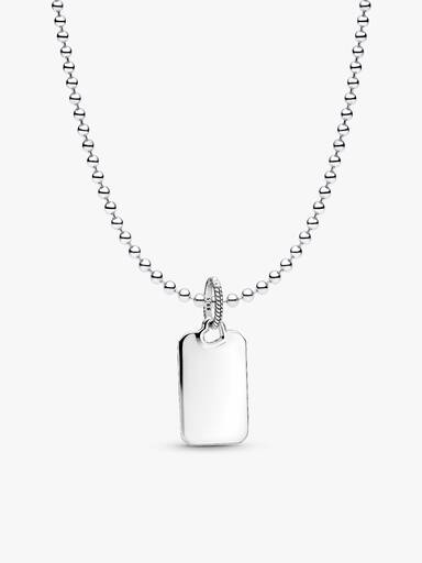 Naszyjnik z prostokątną zawieszką typu dog tag do grawerowania