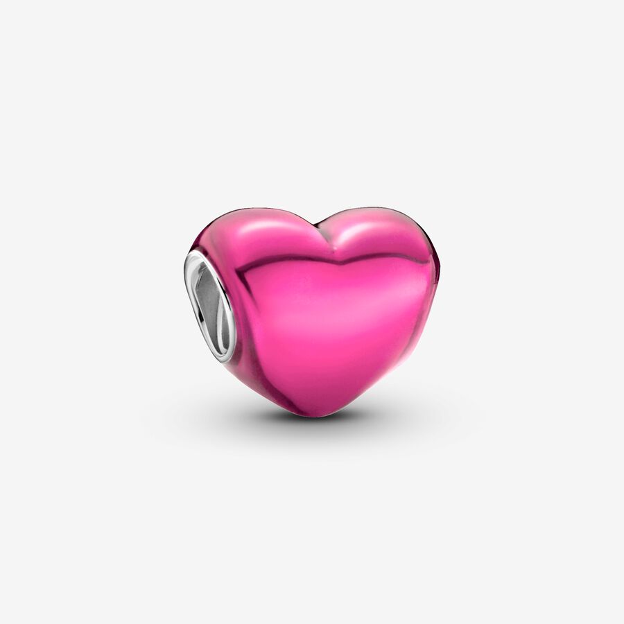 Charms Metaliczne różowe serce image number 0