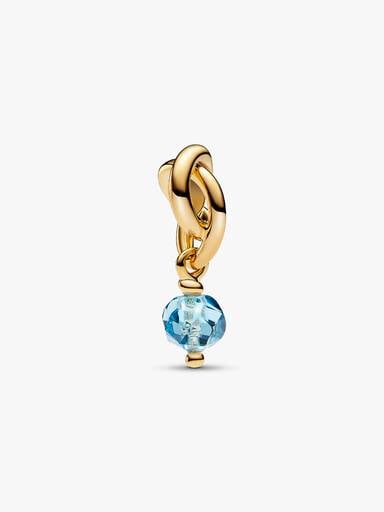 Fasetowany charms-zawieszka Jasnoniebieski symbol wieczności