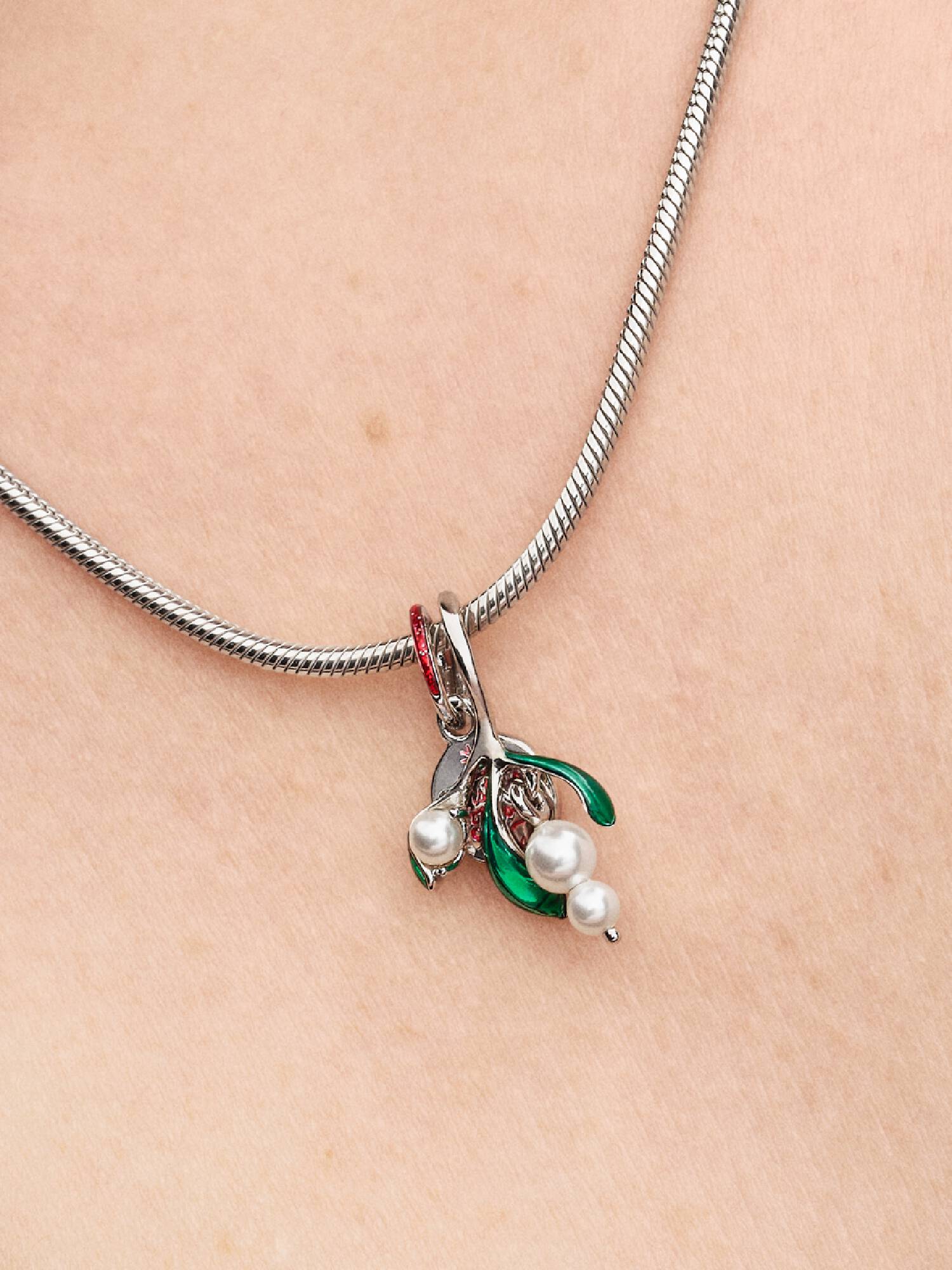 Charms-zawieszka Jemioła, Platerowane platyną