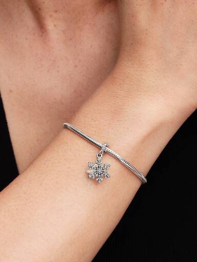 Podwójny charms-zawieszka Opalizująca śnieżynka