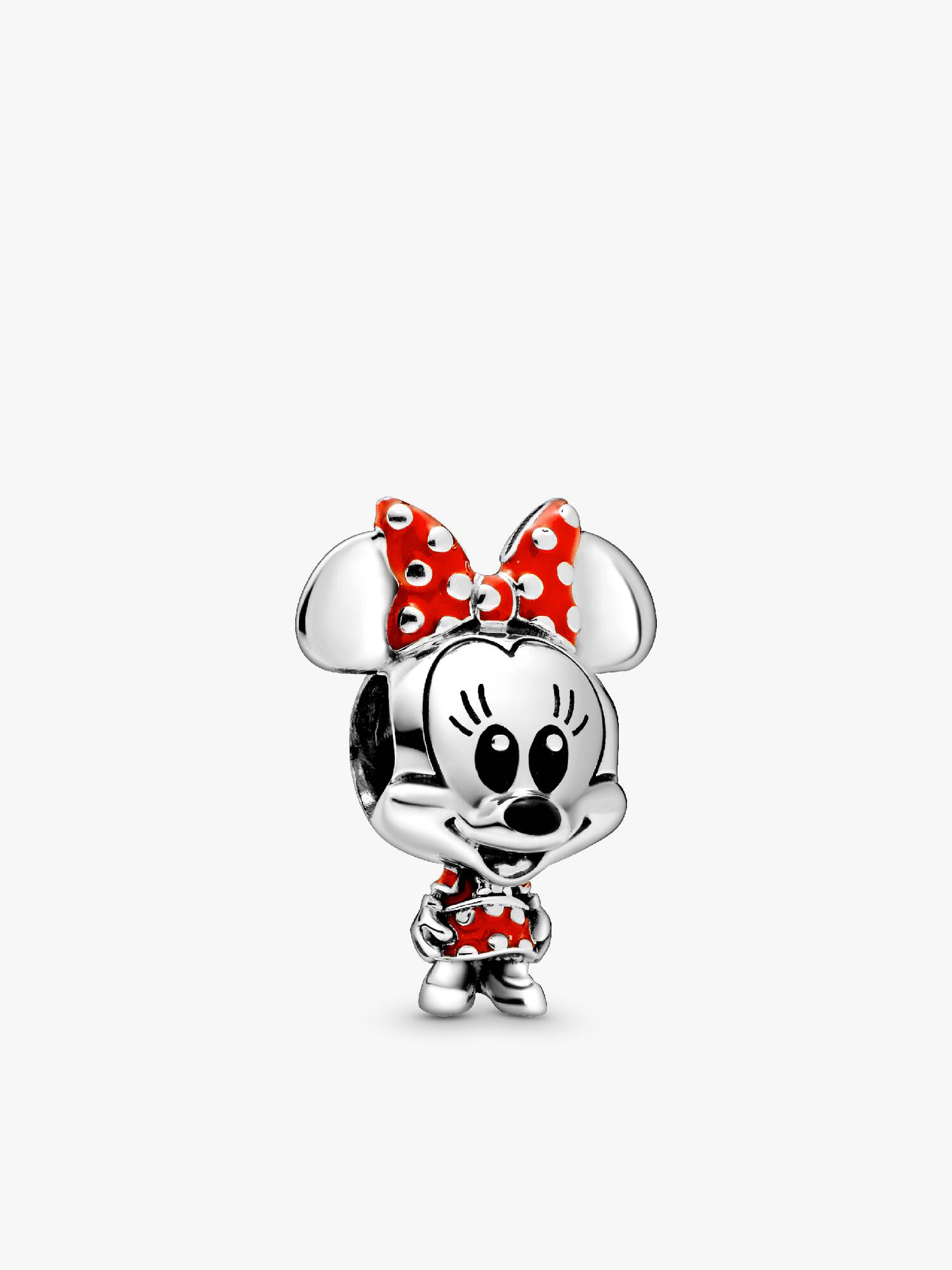 Disney Charms Myszka Minnie z sukienką i kokardą w grochy