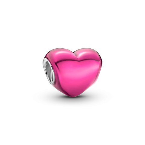 Charms Metaliczne różowe serce