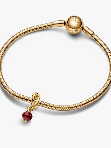 Fasetowany charms-zawieszka Ciemnoczerwony symbol wieczności